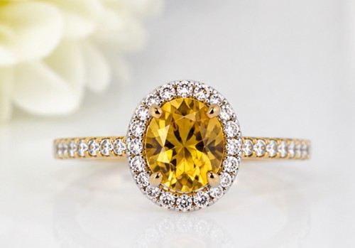 Bague saphir jaune - bague,