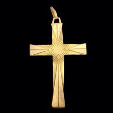 Stunning Antique Gold Plated Cross Pendant