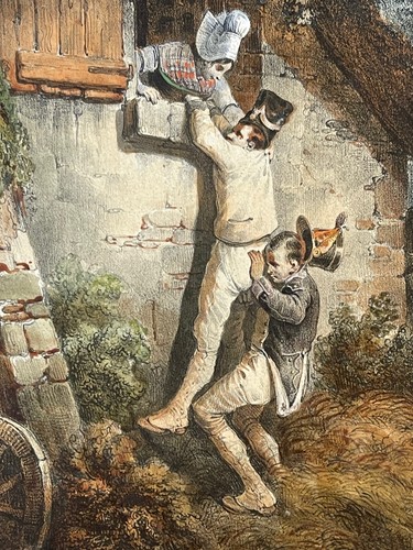 Estampe aquarellée hippolyte - estampe,