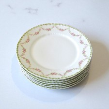 Limoges. Haviland. 6 Porcelain Flat Plates Flower Garland Decor