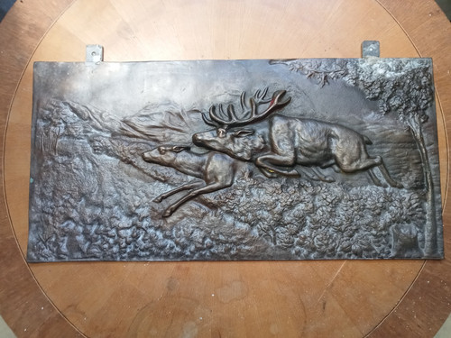Bas relief bronze signé - relief,