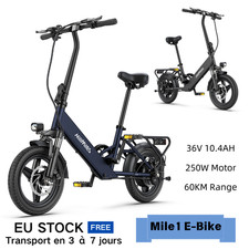 HillMiles Mile 1 E-Bike 250W 36V 10.4AH Vélo électrique pliable 14 pouces