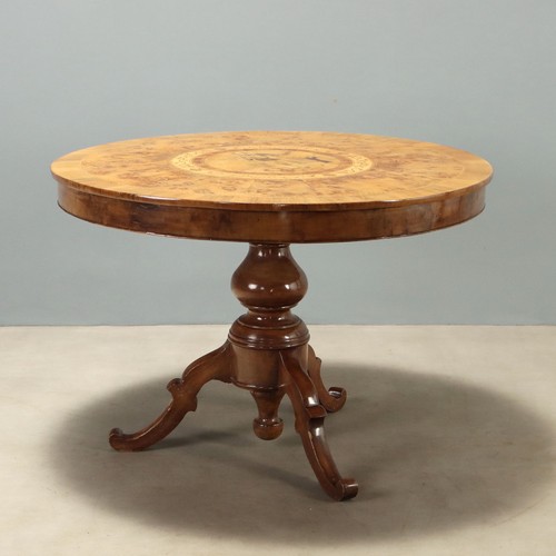 Table ronde ancienne - ronde, noyer