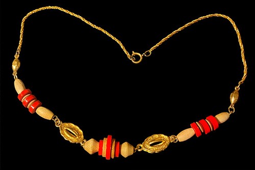Collier chaîne perles - chaÎne, bois