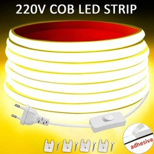 High Brightness COB LED Strip 220V – Indoor Lighting Bedroom Kitchen – 1m to 20m