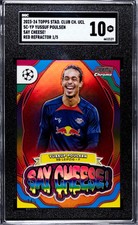 Yussuf Poulsen 2023-24 Stadium Club Chrome UEFA SP Red Refractor #1/5 SGC 10