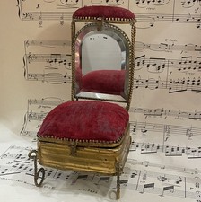 Rare Antique French Jewelry Box Prie-Dieu with Mirror c1900