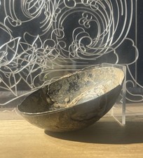 Ancient Gallo-Roman Bowl, II-III AD, Antique Repair + Double Wall, Rare!!