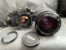 Nikon Nikkormat EL 35mm Film Camera Kit W/28-85mm & 80-200mm Lens Tested