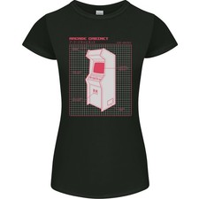 T-Shirt Femme Coupe Petite Cabinet De Jeu D'Arcade Rétro