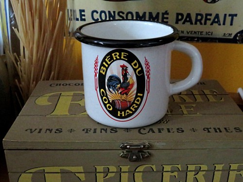 Mug plaque émaillée biere - mug, du