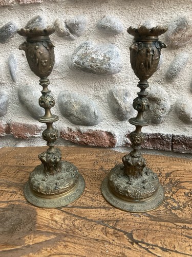 Beau bougeoir bronze 1850 - beau,