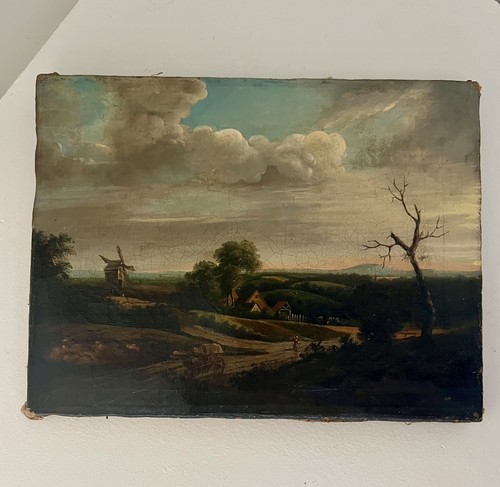 Huile sur toile xixe paysage - toile,