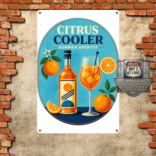 Round cocktail beverage - round, sign