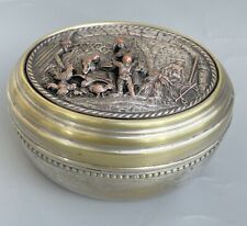 1900 ORVAL Silver Metal Candy Jar Rural Decor Hay Farm Cow Backyard