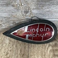 1930s Lincoln Zephyr Emblem Hood Ornament Enamel Grill Badge