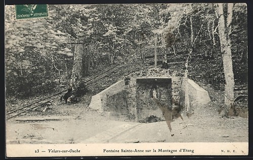 Cpa velars sur ouche fontaine - velars-sur-ouche,,