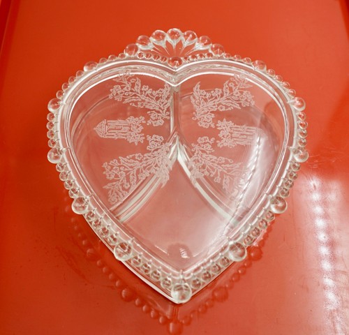 Vintage etched glass - vintage, large