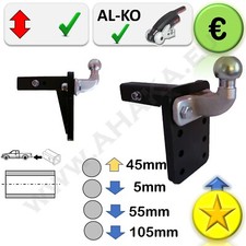 Crochet ATTELAGE remorque US-Adaptateur 50x50mm Boule de remorquage (4 Hauteurs)