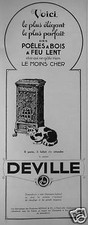 1924 UNVEILLE SLOW FIRE WOOD STOVES ADVERTISING - CAT - ADVERTISING