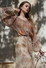 Robe midi voile imprimé