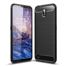 Coque De Protection Pour Nokia C1 Couverture Bumper Aspect Carbone Étui TPU Noir