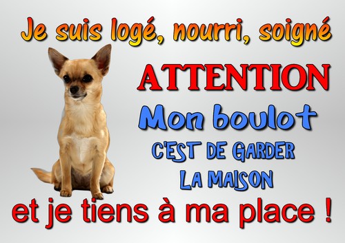 Plaque attention chien - plaque,