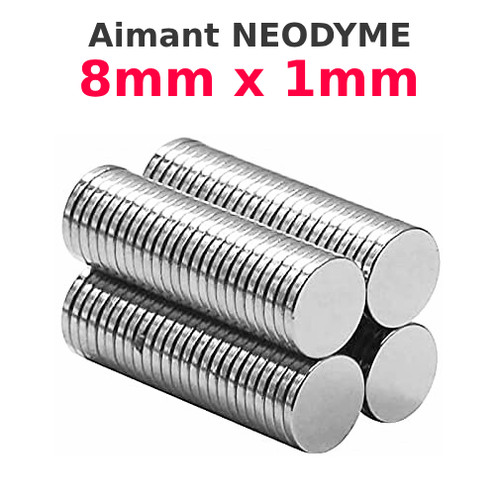 Lot aimant neodyme 8x1mm - , rond