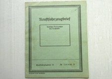 Motor vehicle letter NSU Quick built 1944 without holder entry probably Wehrmacht