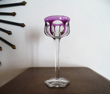 BACCARAT Malmaison - 1 verre vin rhin ancien cristal doublé coloré violet  19 cm