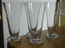 DAUM FRANCE 4 ANTIQUE CRYSTAL CHAMPAGNE FLUTES MODEL KIM