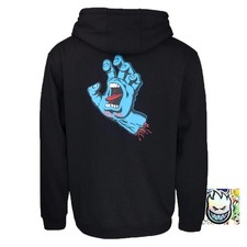 SANTA CRUZ Sweat À Capuche Screaming Hand Main Bleue Originale + 20 Autocollants