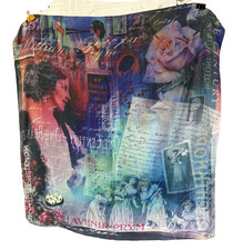 Prym silk Bouton Pression 1920s Mixed Media Print Art Flapper XL Square Muted