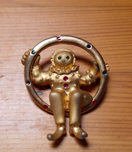 Broche vintage clown pierrot - broche,