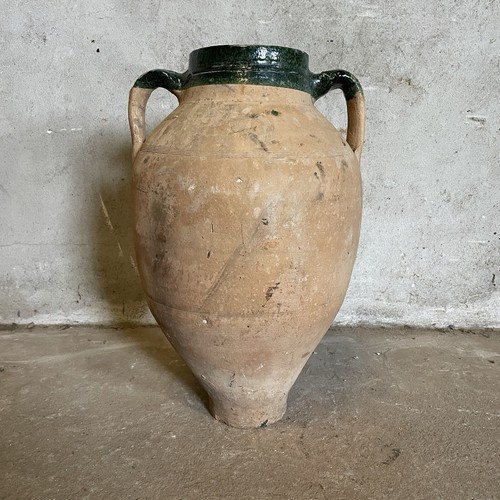 Poterie vernissée verte jarre - vernissée,