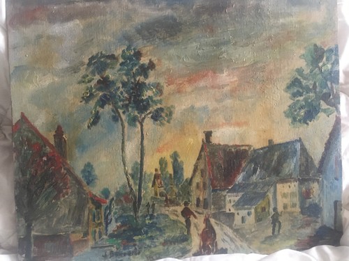 Tableau ancien huile sur bois - ancien,