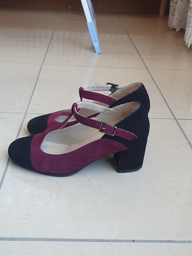 Chaussures escarpins cuir daim - escarpins,