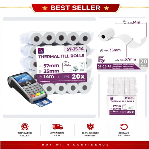 Rouleau papier thermique - , tpe