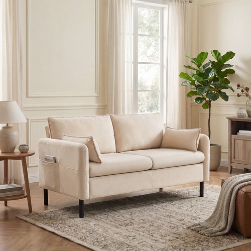 Modern velvet loveseat - modern,