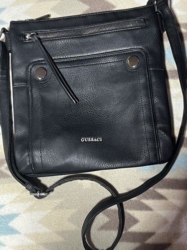 Gussaci black crossbody purse - black,