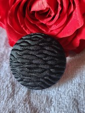 Antique Matte Textured Black Glass Button Metal Foot 2.3cm G18F