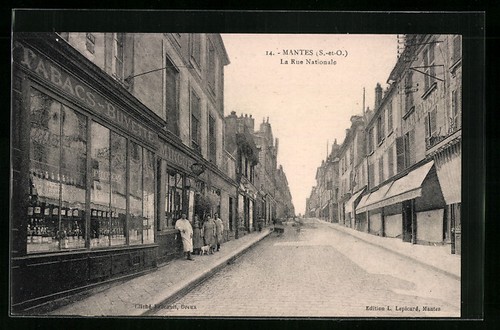 Cpa mantes rue nationale - la,