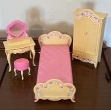 Vtg Mattel Barbie Bed Vanity Armoire 1996 Furniture