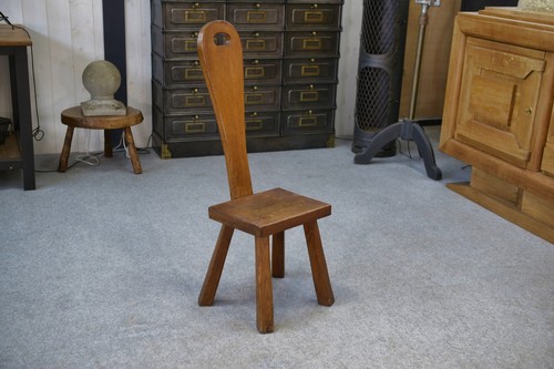 Chaise brutaliste chêne - brutaliste, en