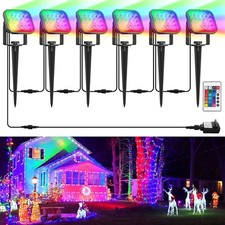 Outdoor 6PCS LED RGB Color Spotlights Landscape Lights Garden Pathway Wall Lamps