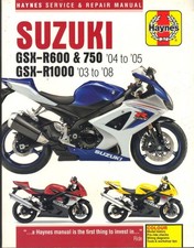 SUZUKI GSXR600,GSXR750 K4,K5,GSXR1000 K3,K4,K5,K6,K7,K8 HAYNES MANUAL 2003-2008