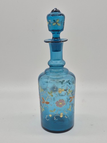 Carafe verre bleu decor - verre,