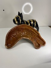 Ancien moule en terre cuite en forme de poisson carpe 1 éclat sur la bouche