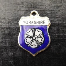 YORKSHIRE England vintage sterling silver enamel travel place county place charm