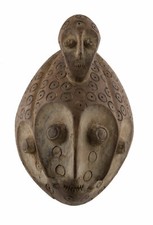 Masque Lega tricephale Lukwakongo Culte Bwami Congo RDC  art africain # 16966